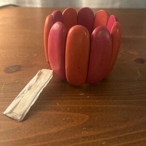 M. Haskell Pink & Orange Elastic Large Bracelet NWT‎